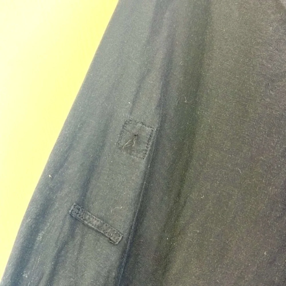 Zara - Premium Denim Collection Black Embroidered Floral Button Down Size S